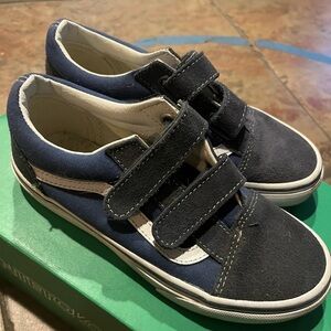 Vans Kids Blue and Black Velcro Sneakers